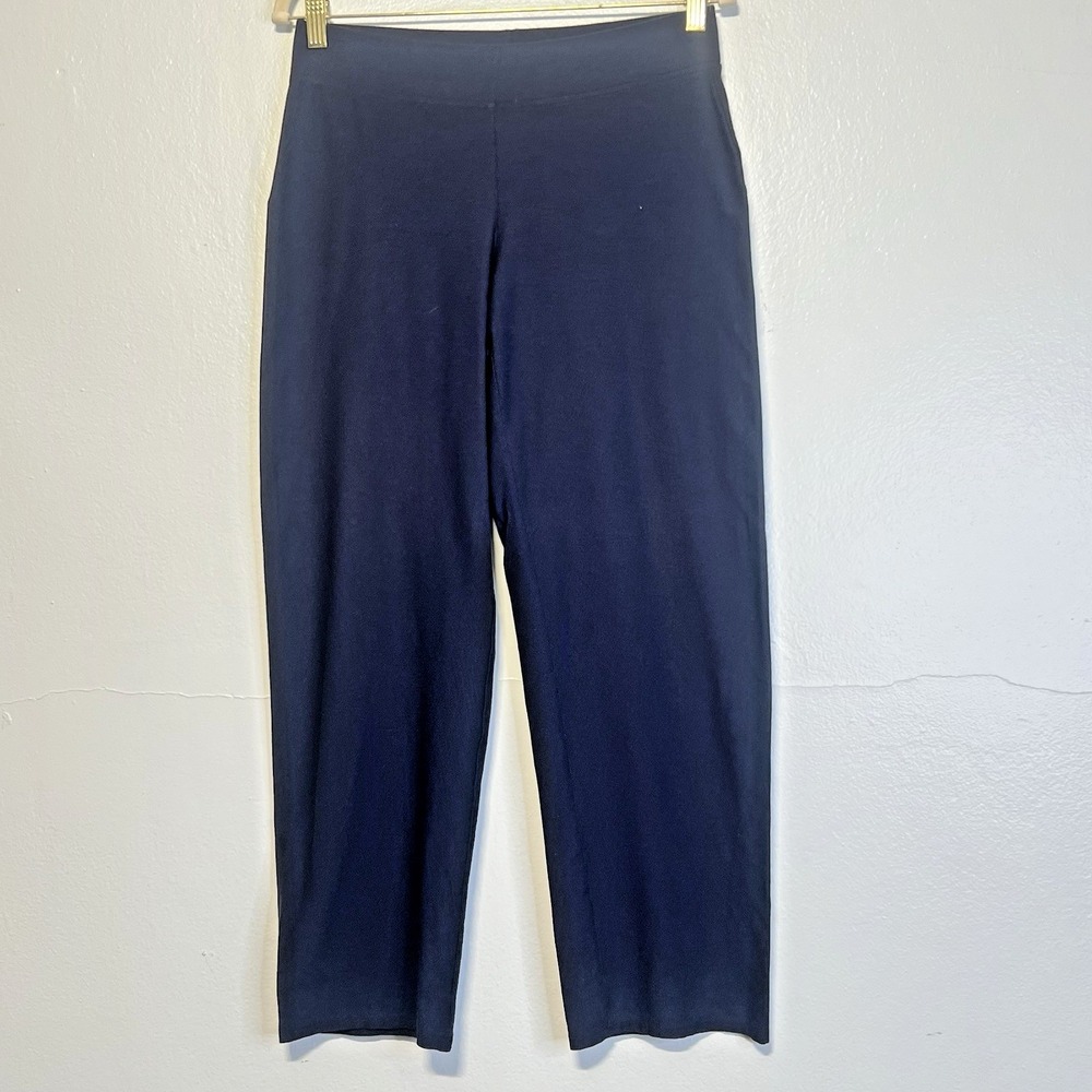 EILEEN FISHER Cropped Wide Leg Pants Sz SP Stretch Pull On Trouser